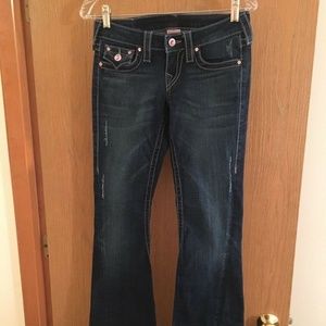 TRUE RELIGION WOMENS JEANS, 25X33, MID-RISE, BOOT